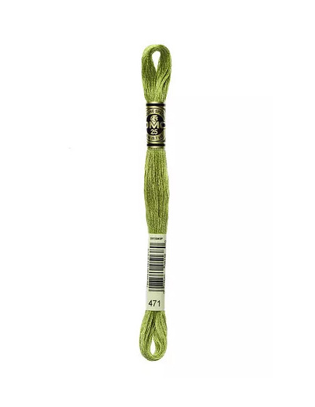 Fil à broder, Mouliné Spécial DMC Art 117, 8 m, Vert estragon (471)