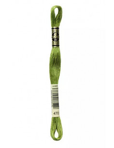 Fil à broder, Mouliné Spécial DMC Art 117, 100% Coton à longues fibres, double mercerisation, 8 m, Vert olive (470)