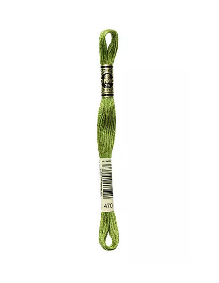 Fil à broder, Mouliné Spécial DMC Art 117, 100% Coton à longues fibres, double mercerisation, 8 m, Vert olive (470)