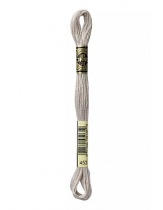 Fil à broder, Mouliné Spécial DMC Art 117, 100% Coton à longues fibres, double mercerisation, 8 m, Gris tourterelle (453)