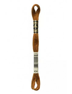 Fil à broder, Mouliné Spécial DMC Art 117, 100% Coton à longues fibres, double mercerisation, 8 m, Brun cigare (434)