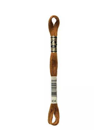 Fil à broder, Mouliné Spécial DMC Art 117, 100% Coton à longues fibres, double mercerisation, 8 m, Brun cigare (434)