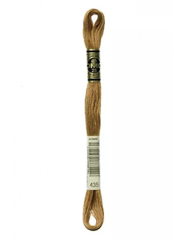 Fil à broder, Mouliné Spécial DMC Art 117, 100% Coton à longues fibres, double mercerisation, 8 m, Tabac (435)