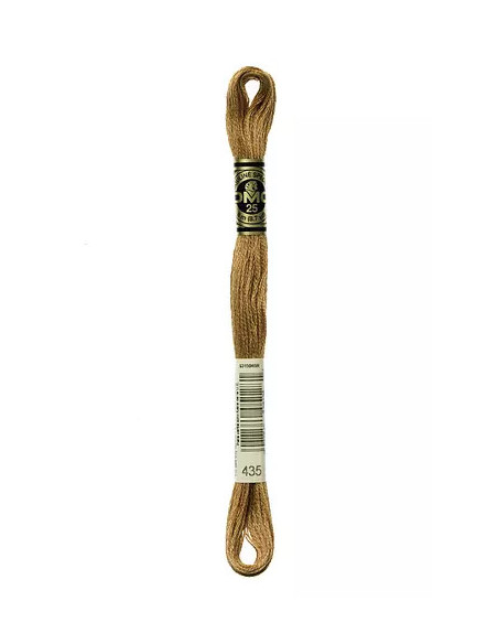 Fil à broder, Mouliné Spécial DMC Art 117, 100% Coton à longues fibres, double mercerisation, 8 m, Tabac (435)