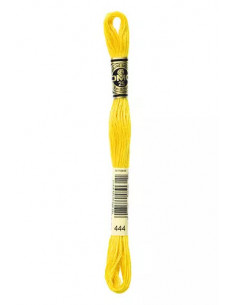Fil à broder, Mouliné Spécial DMC Art 117, 100% Coton à longues fibres, double mercerisation, 8 m, Jaune vif (444)