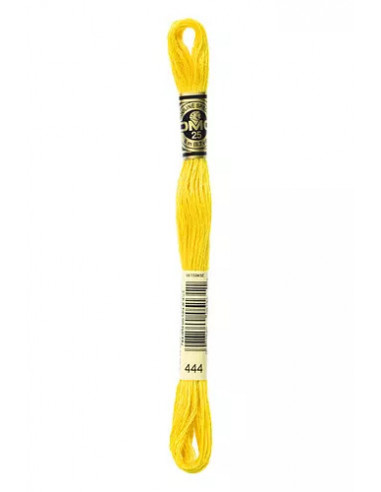 Fil à broder, Mouliné Spécial DMC Art 117, 100% Coton à longues fibres, double mercerisation, 8 m, Jaune vif (444)