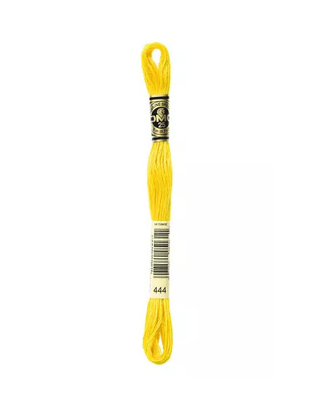 Fil à broder, Mouliné Spécial DMC Art 117, 100% Coton à longues fibres, double mercerisation, 8 m, Jaune vif (444)