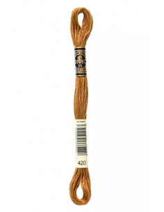 Fil à broder, Mouliné Spécial DMC Art 117, 100% Coton à longues fibres, double mercerisation, 8 m, Noisette (420)