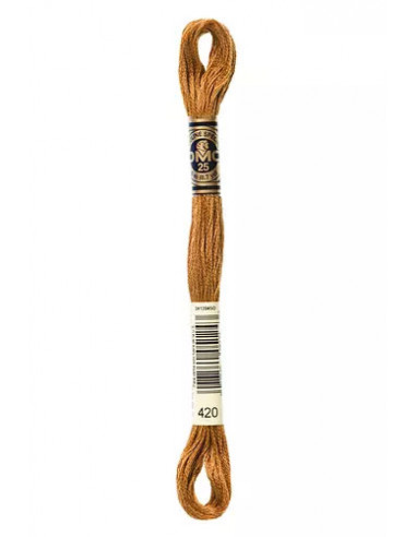 Fil à broder, Mouliné Spécial DMC Art 117, 100% Coton à longues fibres, double mercerisation, 8 m, Noisette (420)
