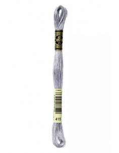 Fil à broder, Mouliné Spécial DMC Art 117, 100% Coton à longues fibres, double mercerisation, 8 m, Chrome métallisé (415)