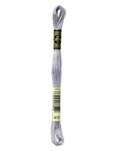 Fil à broder, Mouliné Spécial DMC Art 117, 100% Coton à longues fibres, double mercerisation, 8 m, Chrome métallisé (415)