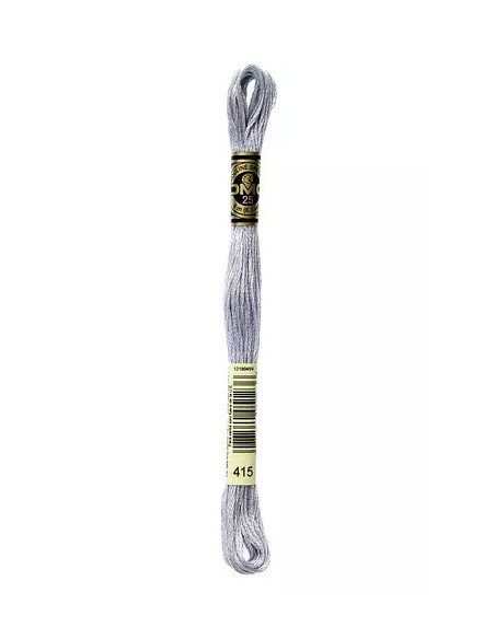 Fil à broder, Mouliné Spécial DMC Art 117, 100% Coton à longues fibres, double mercerisation, 8 m, Chrome métallisé (415)