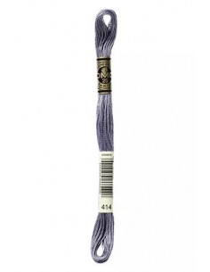 Fil à broder, Mouliné Spécial DMC Art 117, 100% Coton à longues fibres, double mercerisation, 8 m, Plomb (414)