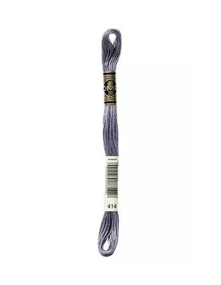 Fil à broder, Mouliné Spécial DMC Art 117, 100% Coton à longues fibres, double mercerisation, 8 m, Plomb (414)