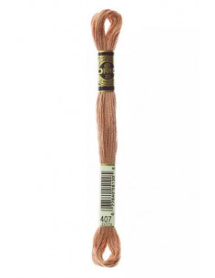 Fil à broder, Mouliné Spécial DMC Art 117, 100% Coton à longues fibres, double mercerisation, 8 m, Argile (407)