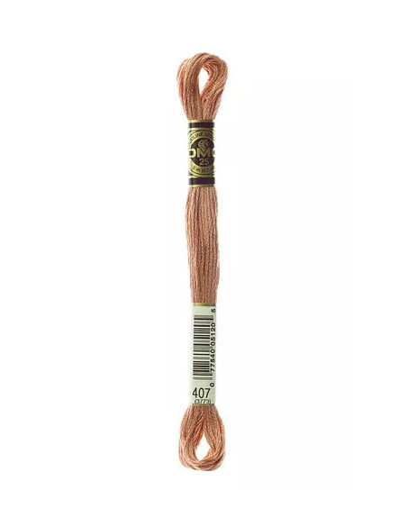 Fil à broder, Mouliné Spécial DMC Art 117, 100% Coton à longues fibres, double mercerisation, 8 m, Argile (407)