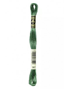 Fil à broder, Mouliné Spécial DMC Art 117, 100% Coton à longues fibres, double mercerisation, 8 m, Laurier vert (367)
