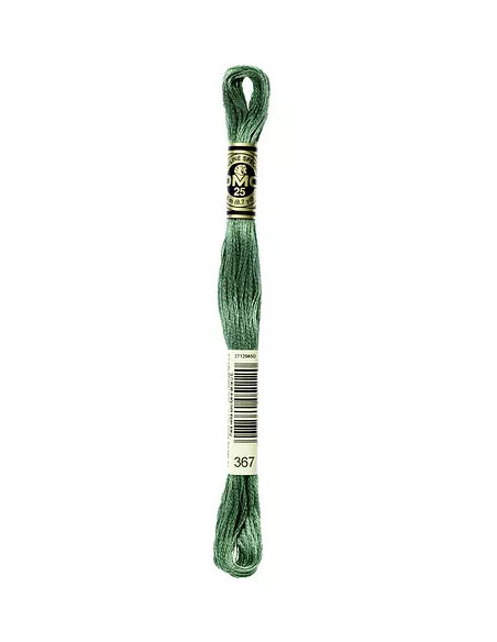 Fil à broder, Mouliné Spécial DMC Art 117, 100% Coton à longues fibres, double mercerisation, 8 m, Laurier vert (367)