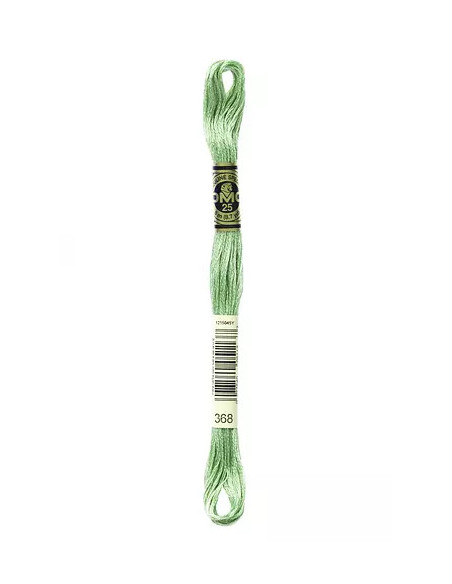 Fil à broder, Mouliné Spécial DMC Art 117, 100% Coton à longues fibres, double mercerisation, 8 m, Vert Nil (368)