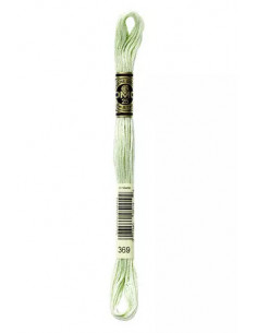 Fil à broder, Mouliné Spécial DMC Art 117, 100% Coton à longues fibres, double mercerisation, 8 m, Vert pousse de bambou (369)