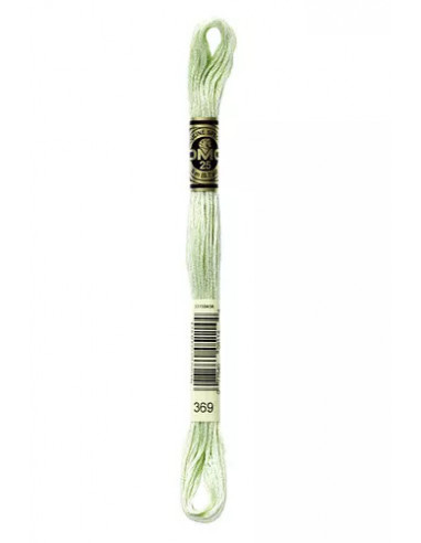 Fil à broder, Mouliné Spécial DMC Art 117, 100% Coton à longues fibres, double mercerisation, 8 m, Vert pousse de bambou (369)