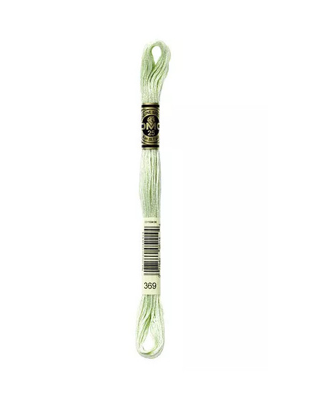 Fil à broder, Mouliné Spécial DMC Art 117, 100% Coton à longues fibres, double mercerisation, 8 m, Vert pousse de bambou (369)