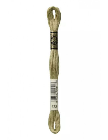 Fil à broder, Mouliné Spécial DMC Art 117, 100% Coton à longues fibres, double mercerisation, 8 m, Vert cardamome (372)