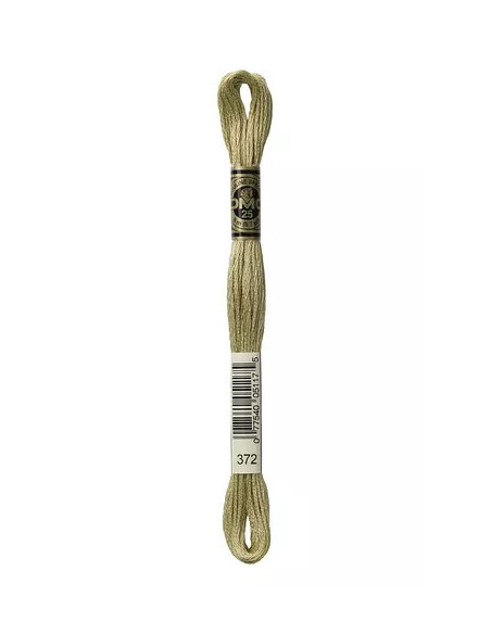 Fil à broder, Mouliné Spécial DMC Art 117, 100% Coton à longues fibres, double mercerisation, 8 m, Vert cardamome (372)