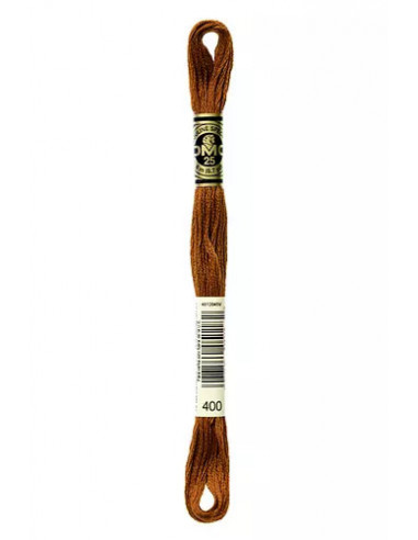 Fil à broder, Mouliné Spécial DMC Art 117, 100% Coton à longues fibres, double mercerisation, 8 m, Marron profond (400)