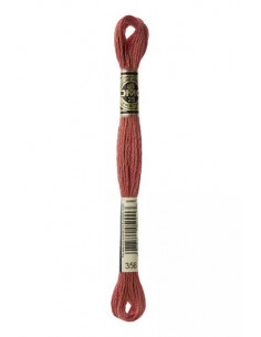 Fil à broder, Mouliné Spécial DMC Art 117, 100% Coton à longues fibres, double mercerisation, 8 m, Terre cuite rosé (356)