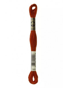 Fil à broder, Mouliné Spécial DMC Art 117, 100% Coton à longues fibres, double mercerisation, 8 m, Brun rouge (355)