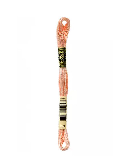 Fil à broder, Mouliné Spécial DMC Art 117, 100% Coton à longues fibres, double mercerisation, 8 m, Rose des sables (353)
