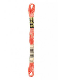 Fil à broder, Mouliné Spécial DMC Art 117, 100% Coton à longues fibres, double mercerisation, 8 m, Saumon (352)