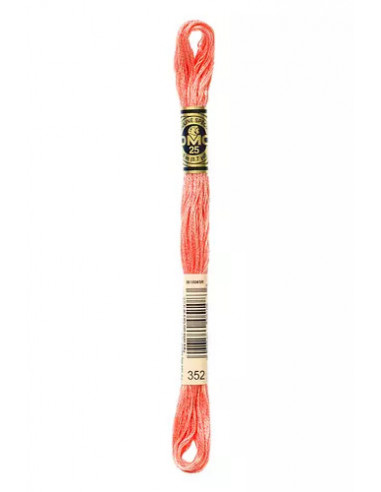 Fil à broder, Mouliné Spécial DMC Art 117, 100% Coton à longues fibres, double mercerisation, 8 m, Saumon (352)