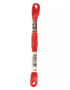 Fil à broder, Mouliné Spécial DMC Art 117, 100% Coton à longues fibres, double mercerisation, 8 m, Piment (349)