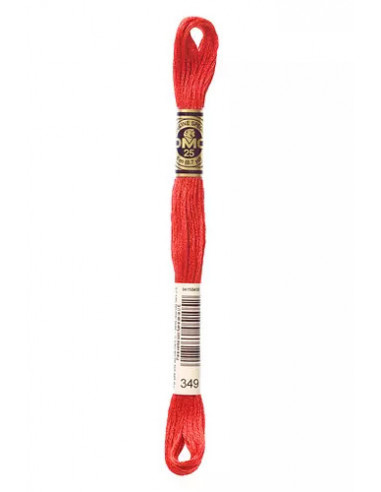Fil à broder, Mouliné Spécial DMC Art 117, 100% Coton à longues fibres, double mercerisation, 8 m, Piment (349)