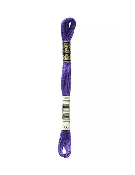 Fil à broder, Mouliné Spécial DMC Art 117, 100% Coton à longues fibres, double mercerisation, 8 m, Violet (333)