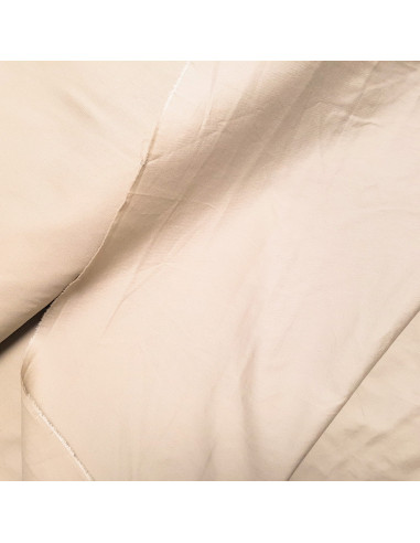 Tissu, Satin de Coton Stretch Uni, Beige Sable, Laize 140 cm, Coton & Élasthanne