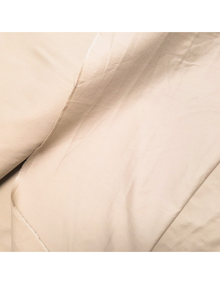 Tissu, Satin de Coton Stretch Uni, Beige Sable, Laize 140 cm, Coton & Élasthanne
