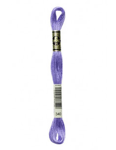 Fil à broder, Mouliné Spécial DMC Art 117, 100% Coton à longues fibres, double mercerisation, 8 m, Glycine violette (340)