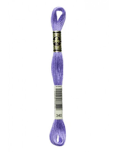 Fil à broder, Mouliné Spécial DMC Art 117, 100% Coton à longues fibres, double mercerisation, 8 m, Glycine violette (340)