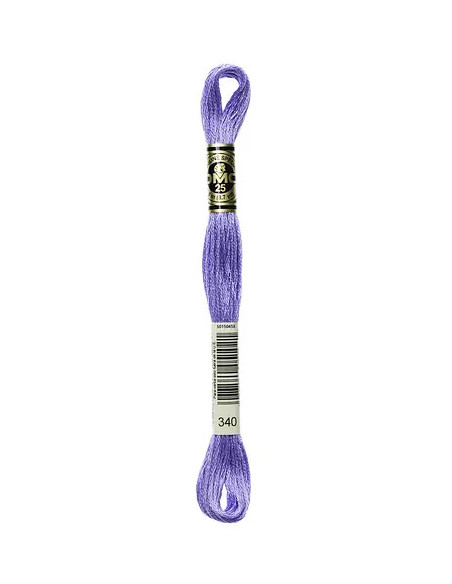 Fil à broder, Mouliné Spécial DMC Art 117, 100% Coton à longues fibres, double mercerisation, 8 m, Glycine violette (340)