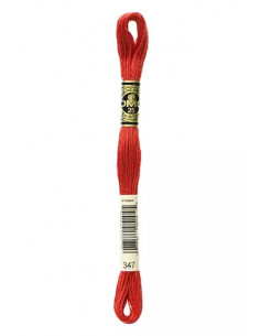 Fil à broder, Mouliné Spécial DMC Art 117, 100% Coton à longues fibres, double mercerisation, 8 m, Rouge égyptien (347)