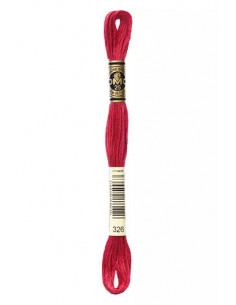 Fil à broder, Mouliné Spécial DMC Art 117, 100% Coton à longues fibres, double mercerisation, 8 m, Rouge rubis (326)