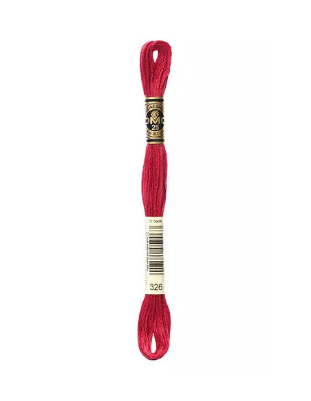 Fil à broder, Mouliné Spécial DMC Art 117, 100% Coton à longues fibres, double mercerisation, 8 m, Rouge rubis (326)