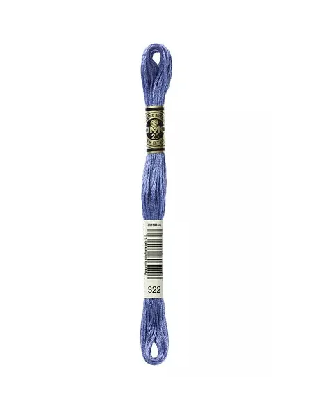 Fil à broder, Mouliné Spécial DMC Art 117, 8 m, Bleu de Delft (322)