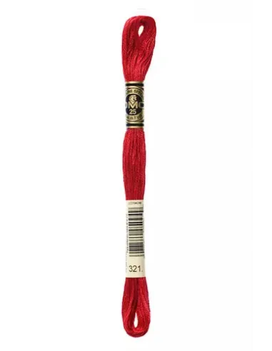 Fil à broder, Mouliné Spécial DMC Art 117, 8 m, Rouge Carmin Métallisé (321)