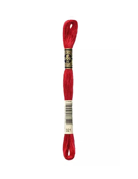 Fil à broder, Mouliné Spécial DMC Art 117, 8 m, Rouge Carmin Métallisé (321)