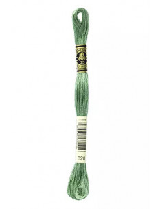 Fil à broder, Mouliné Spécial DMC Art 117, 100% Coton à longues fibres, double mercerisation, 8 m, Vert fougère (320)