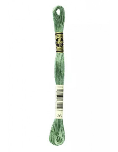 Fil à broder, Mouliné Spécial DMC Art 117, 100% Coton à longues fibres, double mercerisation, 8 m, Vert fougère (320)